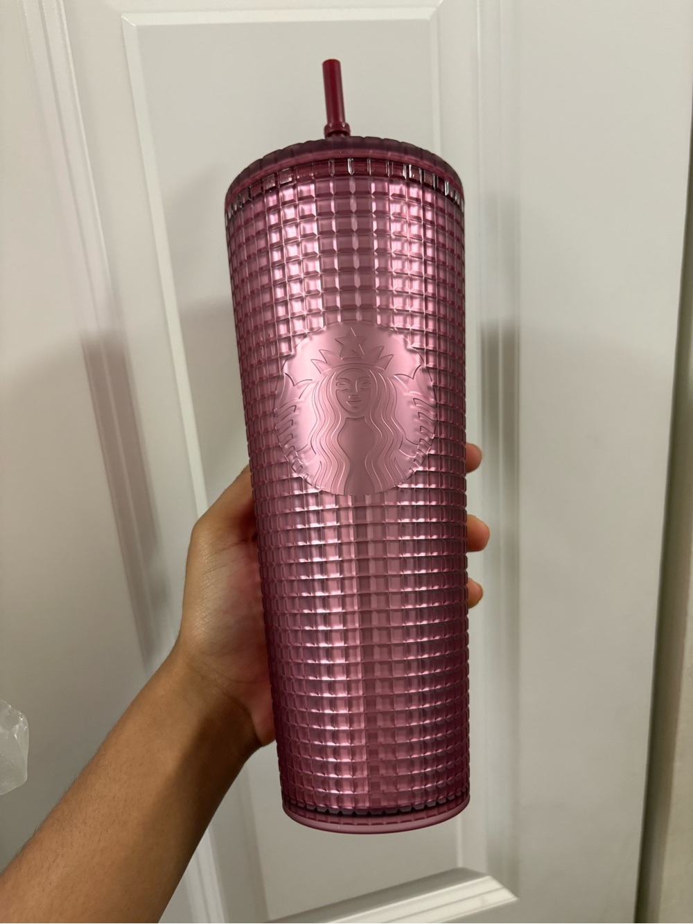 Starbucks Pink Grid Tumbler - Reusable Cup